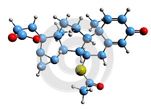 3D image of Mespirenone skeletal formula photo
