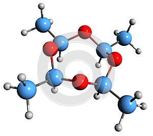 3D image of Metaldehyde skeletal formula photo