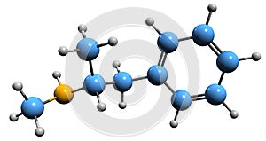 3D image of Methamphetamine skeletal formula photo