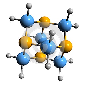3D image of methenamine skeletal formula photo