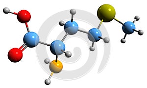 3D image of Methionine skeletal formula