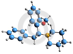 3D image of Methoxphenidine skeletal formula photo
