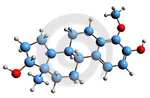3D image of Methoxyestrone skeletal formula