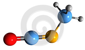 3D image of Methyl isocyanate skeletal formula