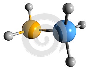 3D image of Methylamine skeletal formula photo