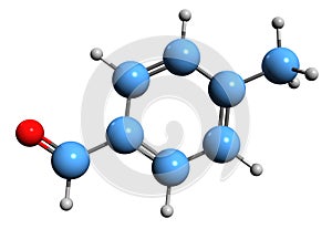 3D image of 4-Methylbenzaldehyde skeletal formula photo