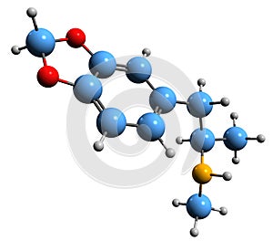 3D image of methylenedioxymethamphetamine skeletal formula photo