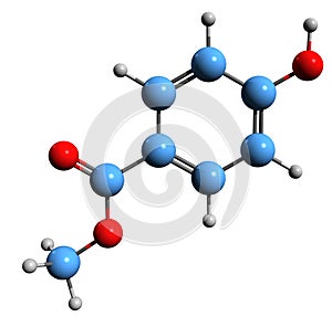 3D image of Methylparaben skeletal formula photo