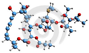 3D image of Midecamycin skeletal formula photo