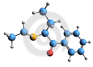 3D image of N-Ethylbuphedrone skeletal formula photo
