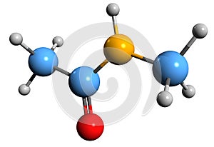 3D image of N-Methylacetamide skeletal formula photo