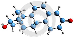 3D image of Nandrolone skeletal formula photo