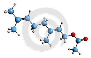 3D image of Neryl acetate skeletal formula