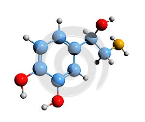 3D image of norepinephrine skeletal formula