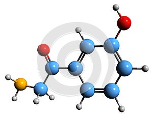 3D image of Norfenefrine skeletal formula photo