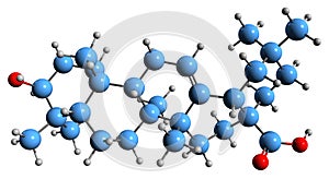 3D image of Oleanolic acid skeletal formula photo