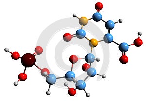 3D image of Orotidine 5-monophosphate skeletal formula photo