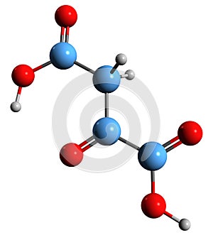 3D image of Oxaloacetic acid skeletal formula photo