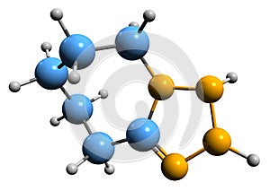 3D image of Pentylenetetrazol skeletal formula photo