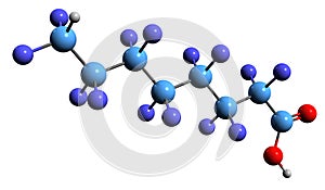 3D image of Perfluorooctanoic acid skeletal formula photo