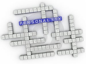 3d image Personality issues concept word cloud background