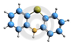 3D image of Phenothiazine skeletal formula photo
