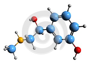 3D image of Phenylephrine skeletal formula photo