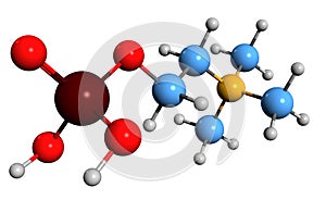 3D image of Phosphocholine skeletal formula photo