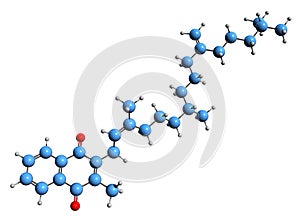 3D image of Phytomenadione skeletal formula photo