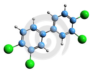 3D image of Polychlorinated biphenyls skeletal formula