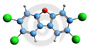 3D image of Polychlorinated dibenzofurans skeletal formula