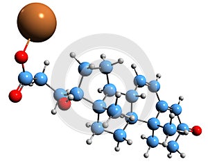 3D image of Potassium canrenoate skeletal formula photo