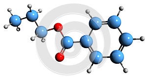 3D image of Propyl benzoate skeletal formula photo