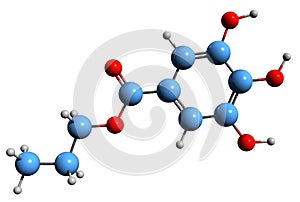 3D image of Propyl gallate skeletal formula