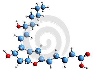 3D image of Prostacyclin skeletal formula photo