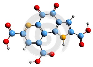 3D image of Pyrroloquinoline quinone skeletal formula