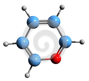 3D image of Pyrylium skeletal formula