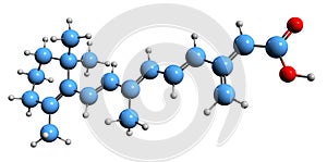 3D image of Retinoic acid skeletal formula photo