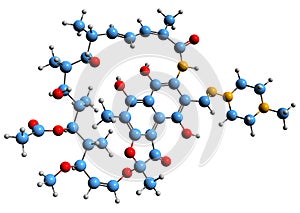 3D image of Rifampicin skeletal formula photo