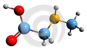 3D image of Sarcosine skeletal formula