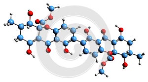 3D image of Secalonic acid A skeletal formula photo