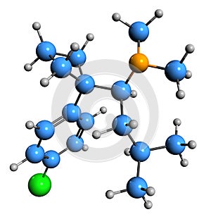 3D image of Sibutramine skeletal formula photo