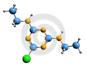 3D image of Simazine skeletal formula