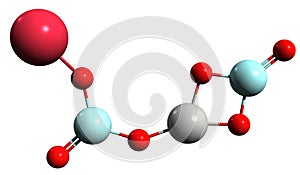 3D image of Sodium aluminosilicate skeletal formula photo