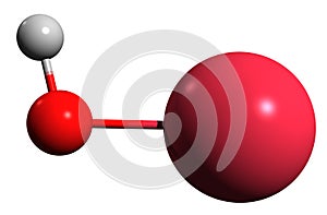 3D image of Sodium hydroxide skeletal formula