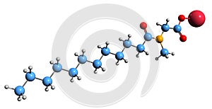 3D image of Sodium Lauroyl Sarcosinate skeletal formula photo