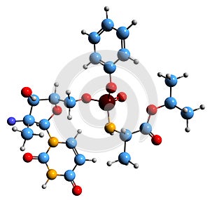 3D image of sofosbuvir skeletal formula