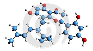 3D image of Sophoraflavanone G skeletal formula