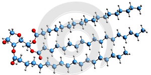3D image of Sorbitan tristearate skeletal formula photo