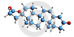3D image of Spirolactone skeletal formula photo